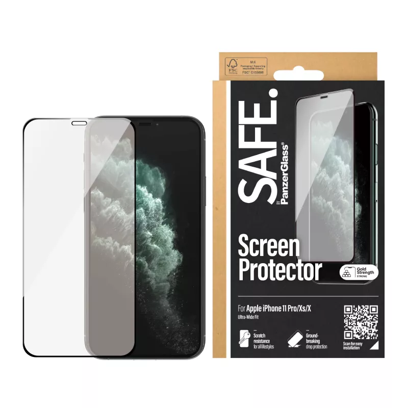 PanzerGlass SAFE. by ® protector de pantalla iPhone X | Xs | 11 Pro | Edge-to-Edge