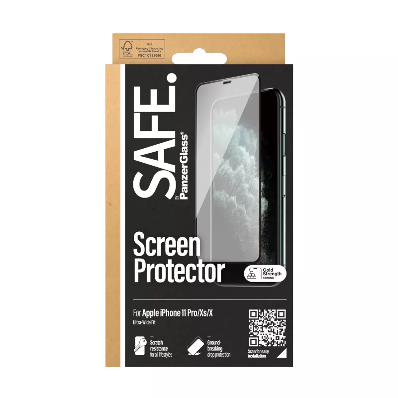 PanzerGlass SAFE. by ® protector de pantalla iPhone X | Xs | 11 Pro | Edge-to-Edge