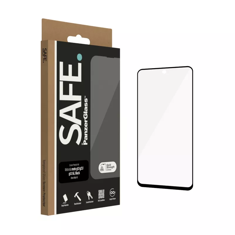 PanzerGlass SAFE. by ® protector de pantalla Motorola moto g13 | g23 | g53 5G | Ultra-Wide Fit
