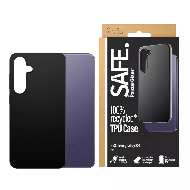 Funda TPU PanzerGlass SAFE. by ® para Samsung Galaxy S24+ | negra, funda, Samsung, Samsung - Galaxy S24 Plus, negra
