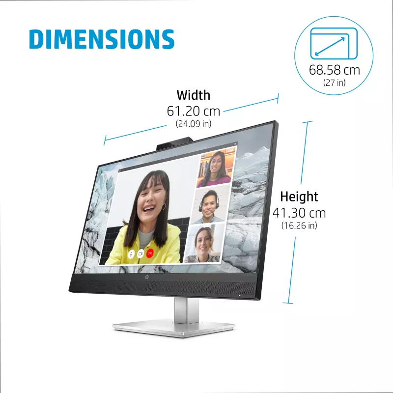 HP E27m G4 monitor de conferencia QHD USB-C monitor de ordenador 68,6 cm (27 inch) 2560 x 1440 píxeles Quad HD LCD negro, plata