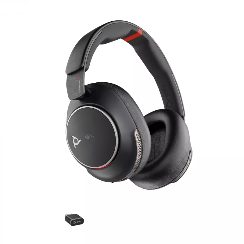 HP Poly Voyager Surround 85 UC Microsoft Teams Certified auricular USB-C + adaptador USB-C/A + base de carga
