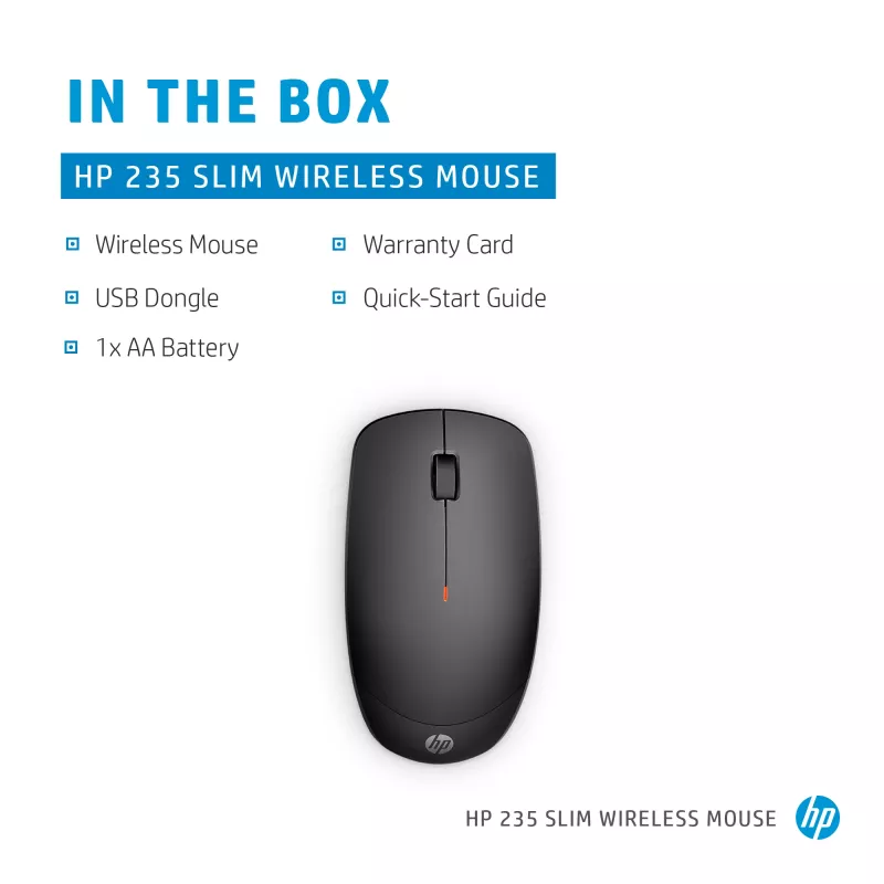 Ratón HP 235 delgado Wireless RF inalámbrico
