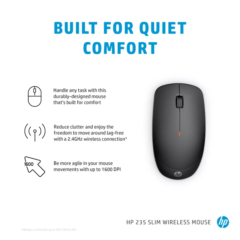 Ratón HP 235 delgado Wireless RF inalámbrico