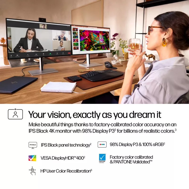 HP Series 7 Pro 27 inch Monitor 4K para conferencias - 727pm