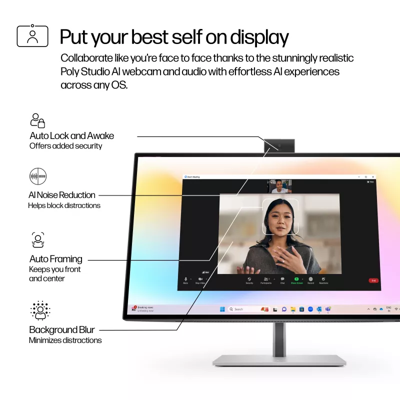 HP Series 7 Pro 27 inch Monitor 4K para conferencias - 727pm
