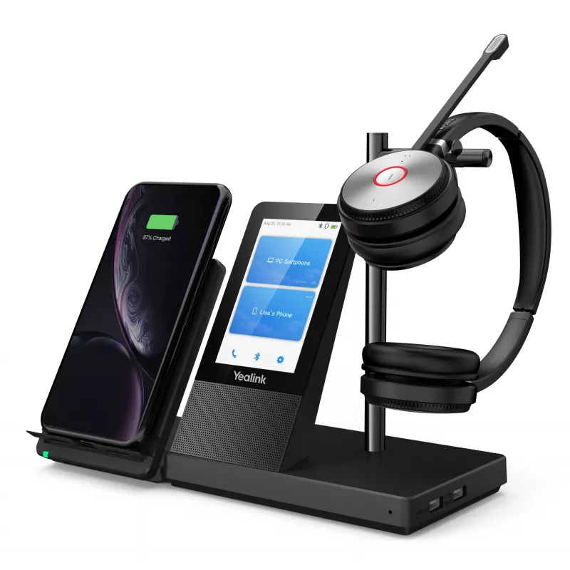 Auriculares inalámbricos DECT Yealink WH66 — Dual Teams, Bluetooth, supraaural, diadema, 20–20000 Hz, 127 g, negro