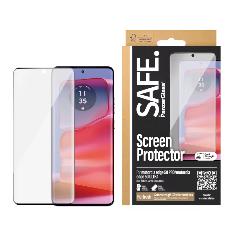 PanzerGlass SAFE. by ® protector de pantalla Motorola edge 50 Pro | Ultra | Ultra-Wide Fit