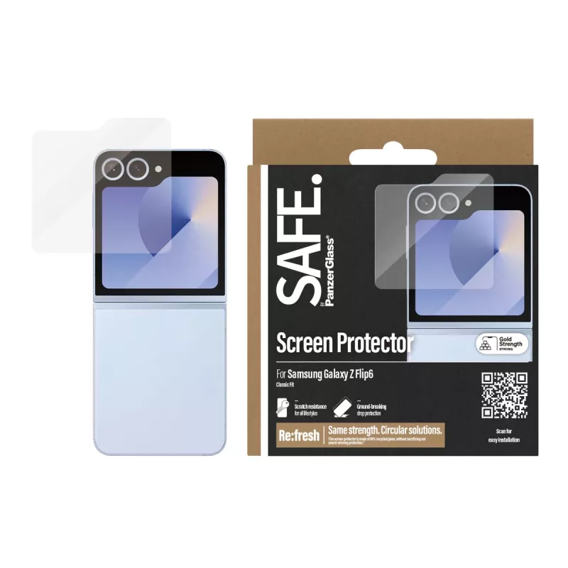 PanzerGlass SAFE. by ® protector de pantalla Samsung Galaxy Z Flip6 | Classic Fit