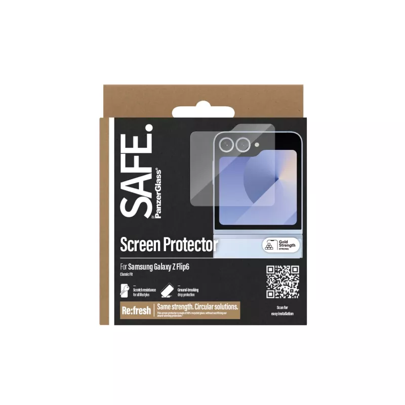 PanzerGlass SAFE. by ® protector de pantalla Samsung Galaxy Z Flip6 | Classic Fit