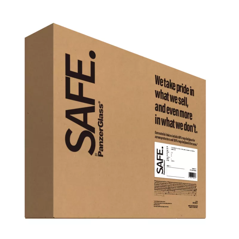 Pack de protectores de pantalla transparentes PanzerGlass SAFE. by ® para iPhone 16 — cristal templado + PET + silicona, transparente, 50 unidades