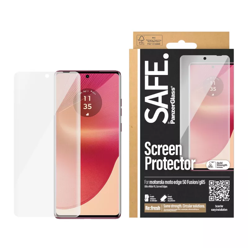 PanzerGlass SAFE. by ® protector de pantalla Motorola Moto edge 50 Fusion | G85 | Ultra-Wide Fit