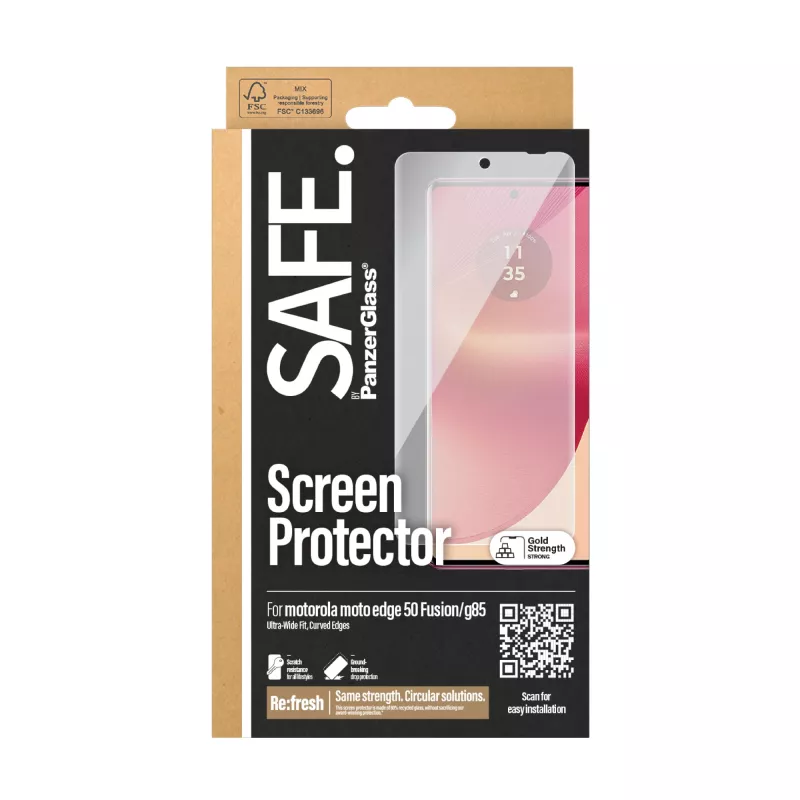 PanzerGlass SAFE. by ® protector de pantalla Motorola Moto edge 50 Fusion | G85 | Ultra-Wide Fit