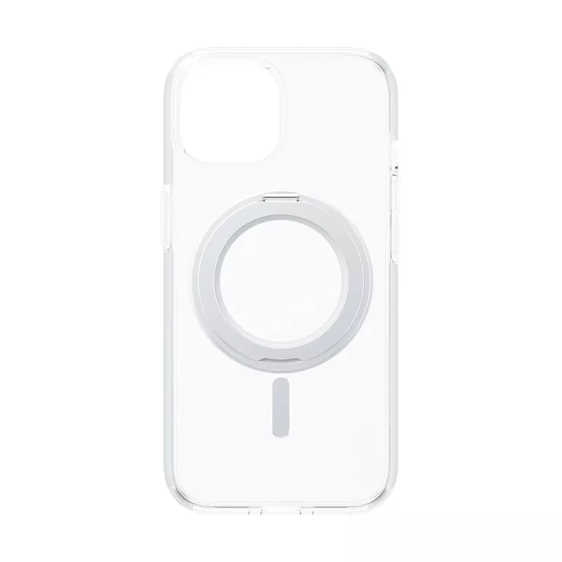 PanzerGlass CARE™ by ® funda transparente con soporte plateado y MagSafe iPhone 15