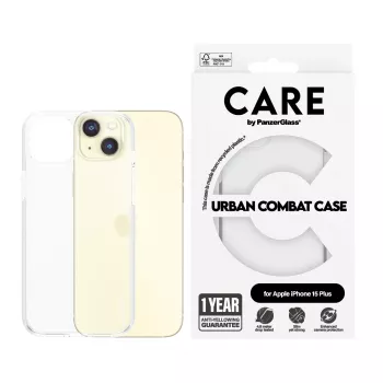 PanzerGlass CARE™ by ® funda Urban Combat transparente iPhone 15 Plus