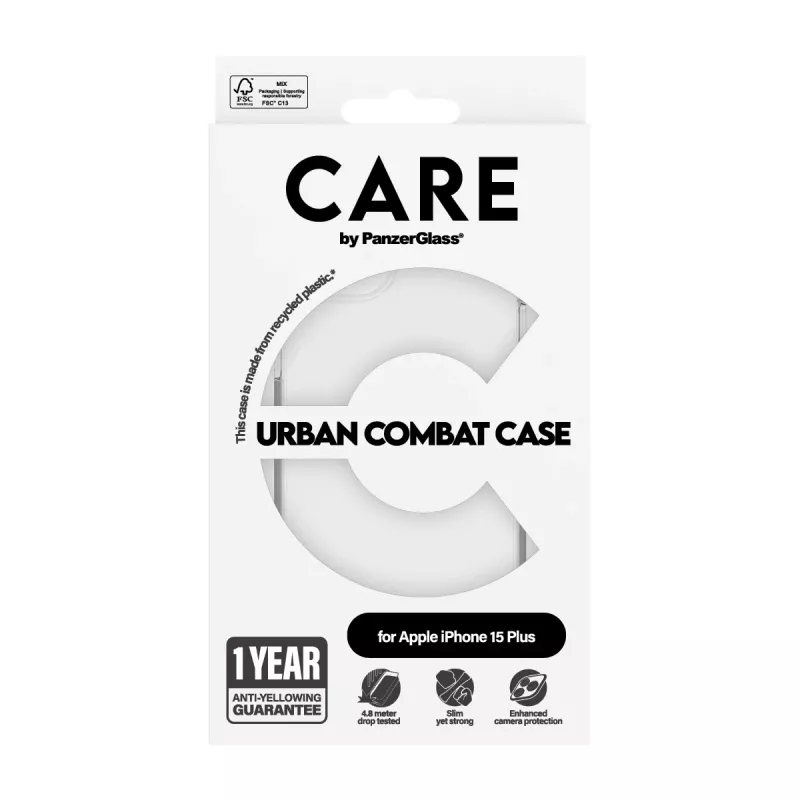 PanzerGlass CARE™ by ® funda Urban Combat transparente iPhone 15 Plus