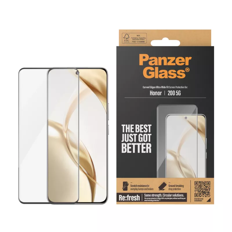 PanzerGlass Lámina protectora de pantalla Honor 200 5G Ultra-Wide Fit resistente a arañazos y golpes