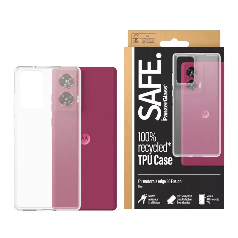 PanzerGlass SAFE. by ® Funda TPU para Motorola Moto edge 50 Fusion | Transparente