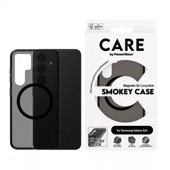 PanzerGlass CARE™ by ® Urban Combat Case Smokey con negro compatible con Qi Samsung Galaxy S24