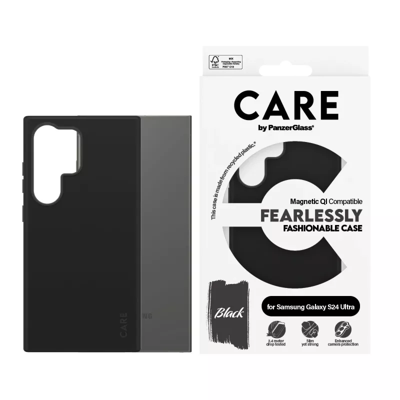 PanzerGlass CARE™ by ® Funda negra con compatible con Qi Samsung Galaxy S24 Ultra