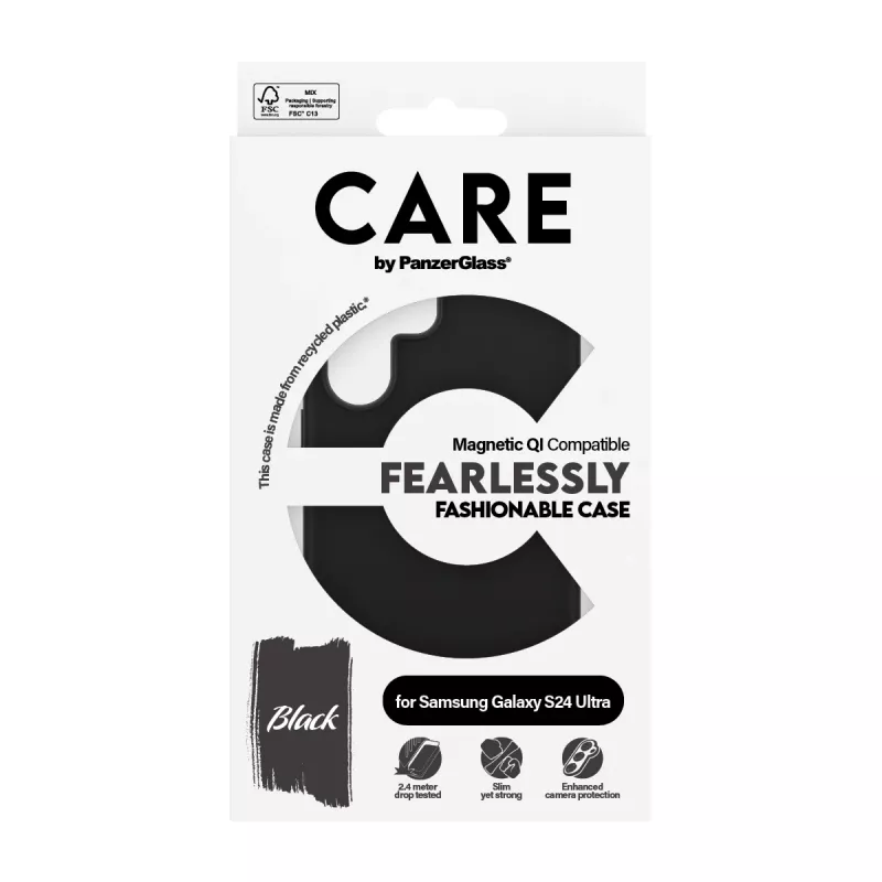 PanzerGlass CARE™ by ® Funda negra con compatible con Qi Samsung Galaxy S24 Ultra