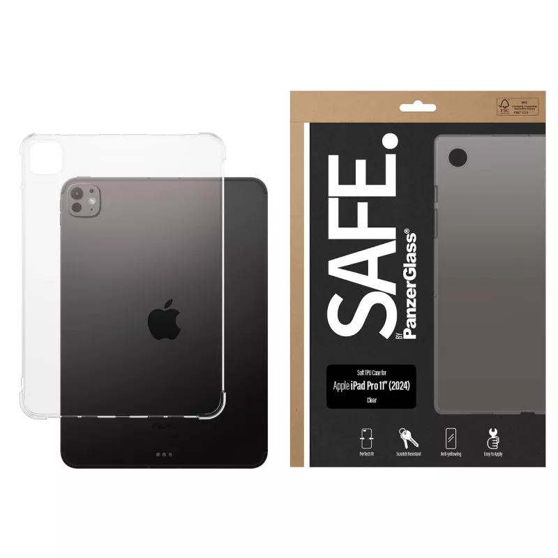 PanzerGlass SAFE. by ® Funda TPU transparente iPad Pro 11'' (2024)