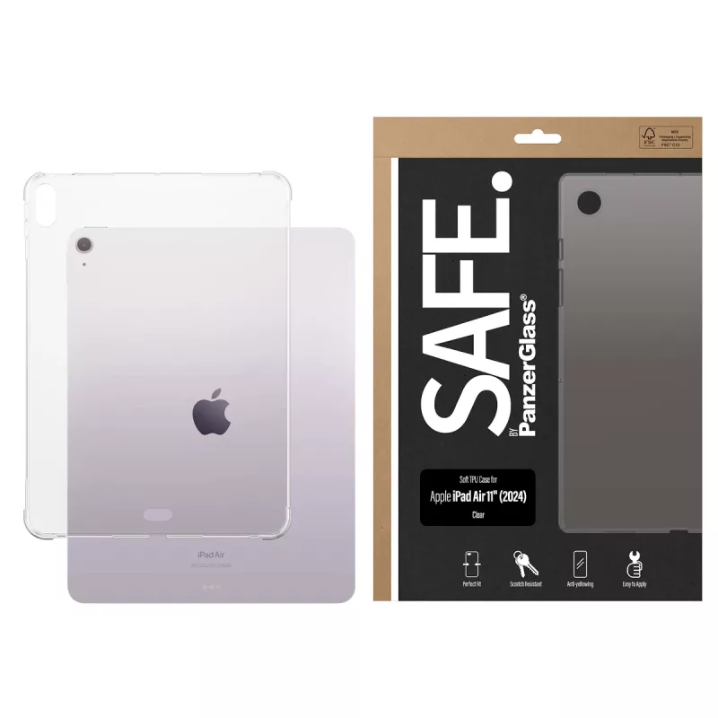 PanzerGlass SAFE. by ® Funda TPU transparente iPad Air 11'' (2024)