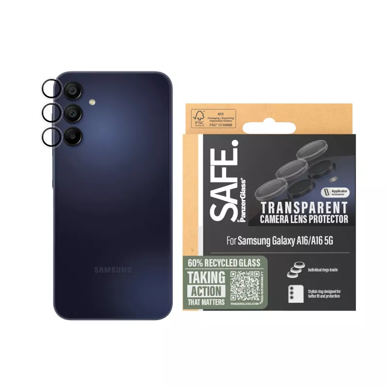 PanzerGlass SAFE. by ® Protector de cámara transparente Samsung Galaxy A16 4G | A16 5G