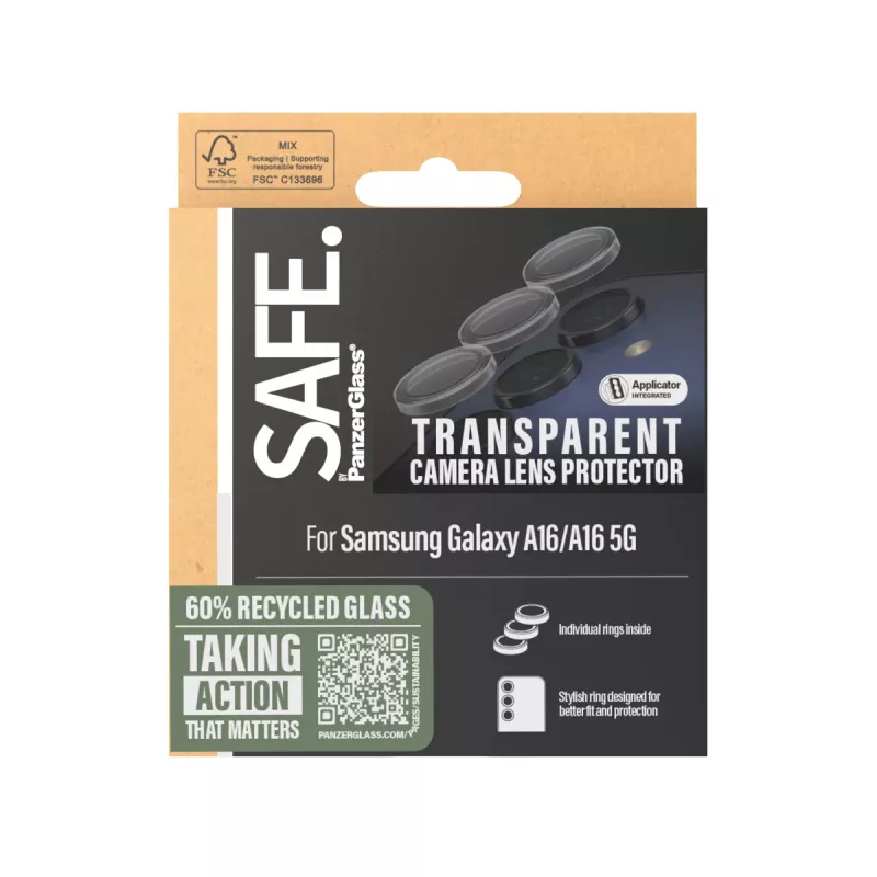 PanzerGlass SAFE. by ® Protector de cámara transparente Samsung Galaxy A16 4G | A16 5G