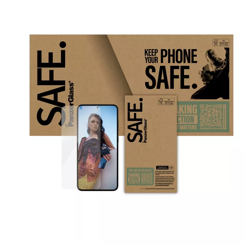 PanzerGlass SAFE. by ® Protector de pantalla Samsung Galaxy S25+ | S24+ | Ultra-Wide Fit