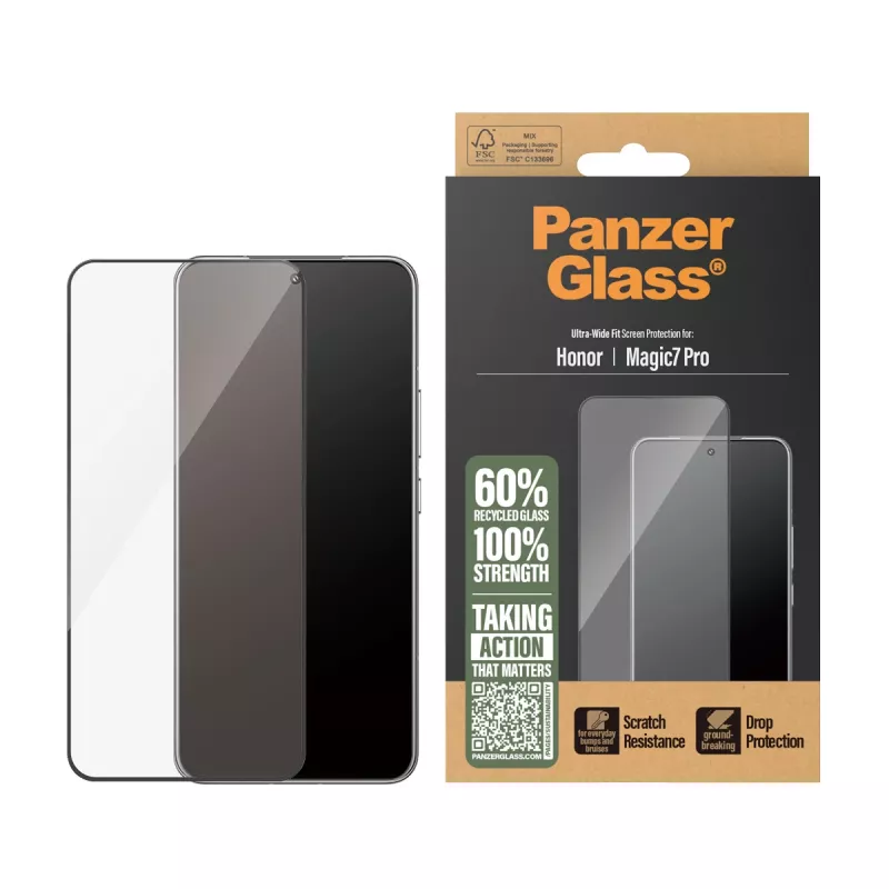 PanzerGlass ® Lámina protectora de pantalla Honor Magic7 Pro | Ultra-Wide Fit
