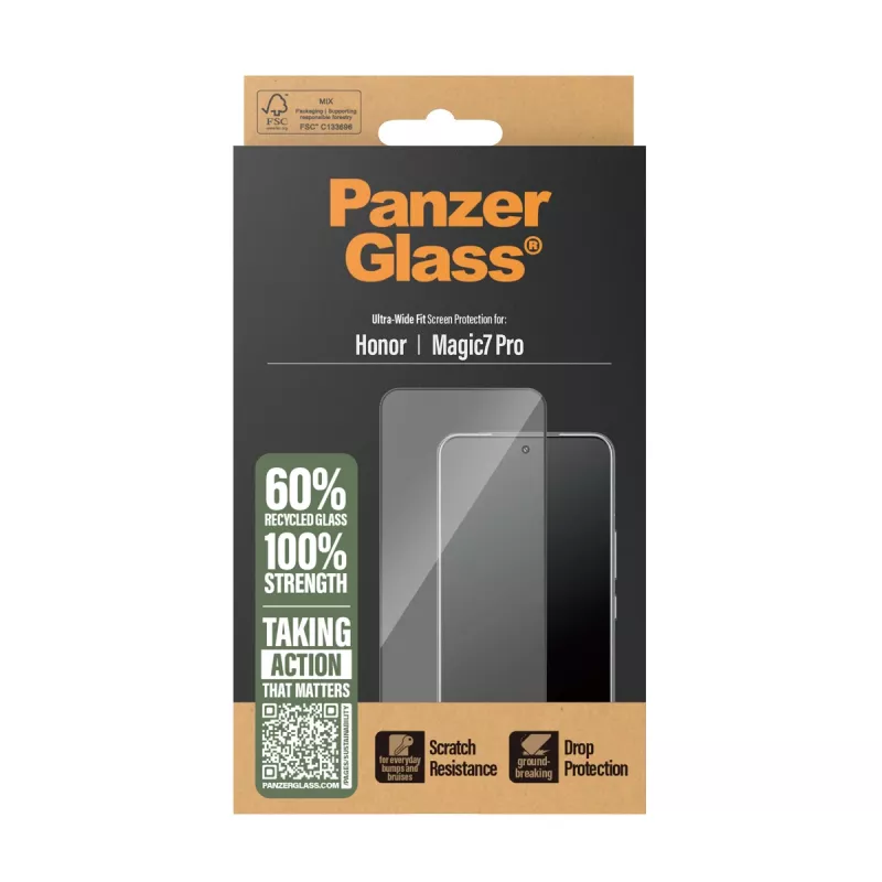 PanzerGlass ® Lámina protectora de pantalla Honor Magic7 Pro | Ultra-Wide Fit