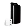 PanzerGlass empower™ by ® Cargador múltiple Turbo 70W con 2 x USB-C + USB-A | Enchufe UK | Blanco plateado