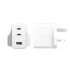 PanzerGlass empower™ by ® Cargador múltiple Turbo 70W con 2 x USB-C + USB-A | Enchufe UK | Blanco plateado