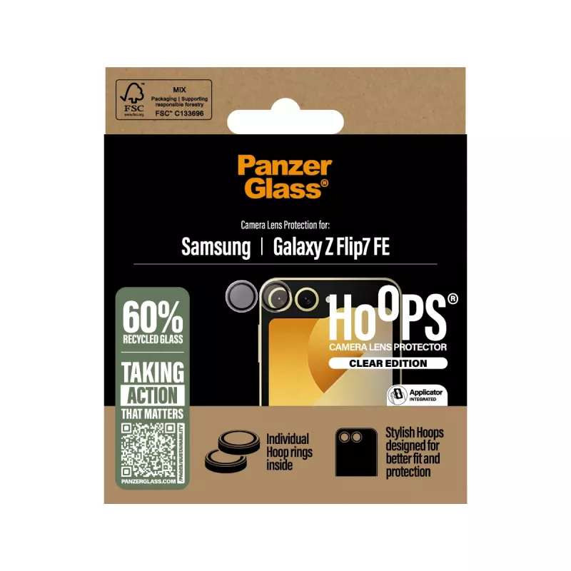 PanzerGlass® Hoops® Protector de objetivo de cámara transparente Samsung Galaxy Z Flip7 FE