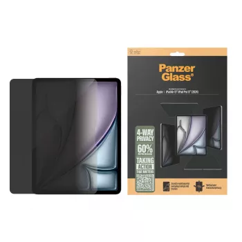 PanzerGlass ® Protector de pantalla con privacidad 4 direcciones iPad Air 13 pulgadas (2024-2025) | iPad 13 pulgadas Pro (2024-2025) | Ultra-Wide Fit