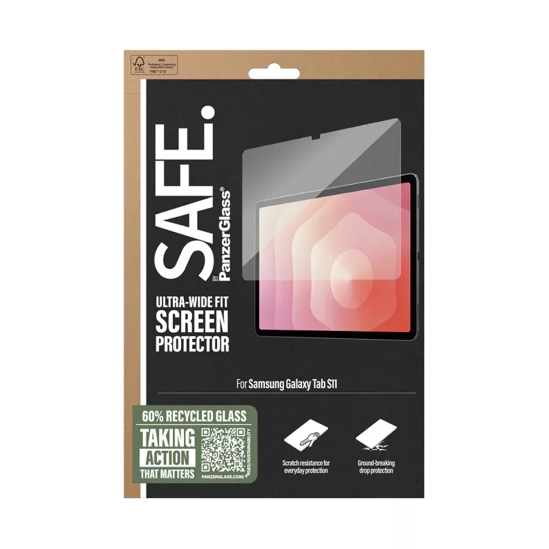 PanzerGlass SAFE. by ® Protector de pantalla Samsung Tab S11 | Ultra-Wide Fit