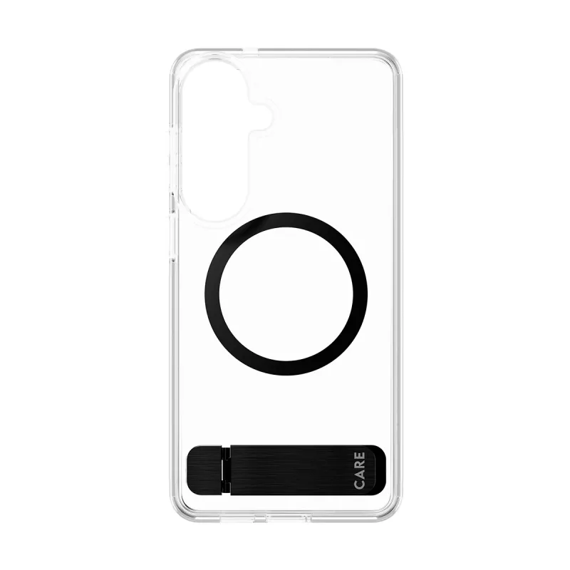 PanzerGlass CARE™ by ® Funda transparente con soporte negro y Qi Samsung Galaxy S26+