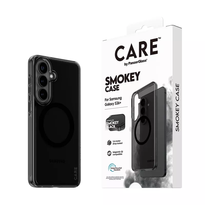 PanzerGlass CARE™ by ® Urban Explorer Case Smokey con Qi negro Samsung Galaxy S26+