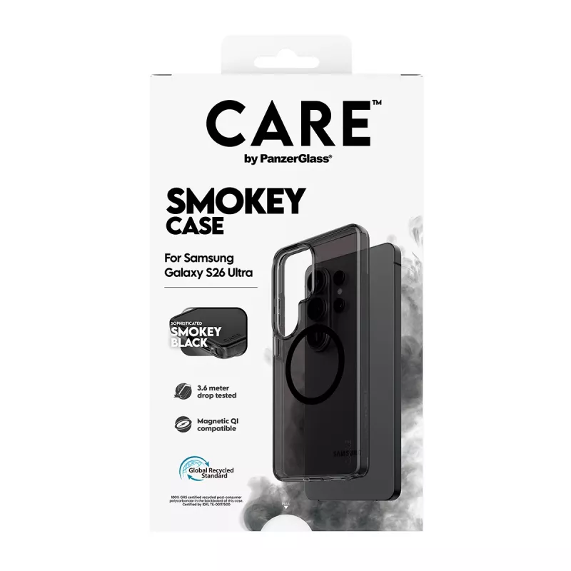 Funda protectora PanzerGlass CARE Urban Explorer Case Smokey con Qi negro para Samsung Galaxy S26 Ultra