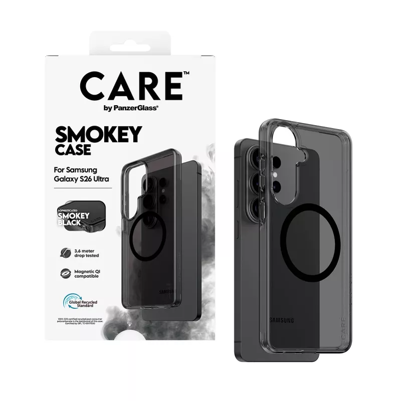 Funda protectora PanzerGlass CARE Urban Explorer Case Smokey con Qi negro para Samsung Galaxy S26 Ultra