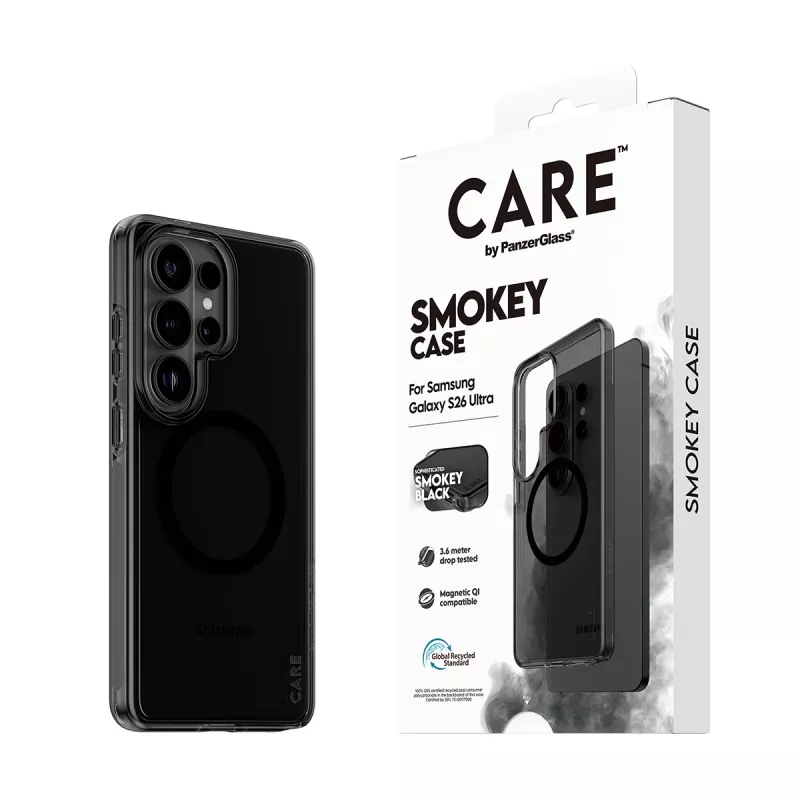 Funda protectora PanzerGlass CARE Urban Explorer Case Smokey con Qi negro para Samsung Galaxy S26 Ultra