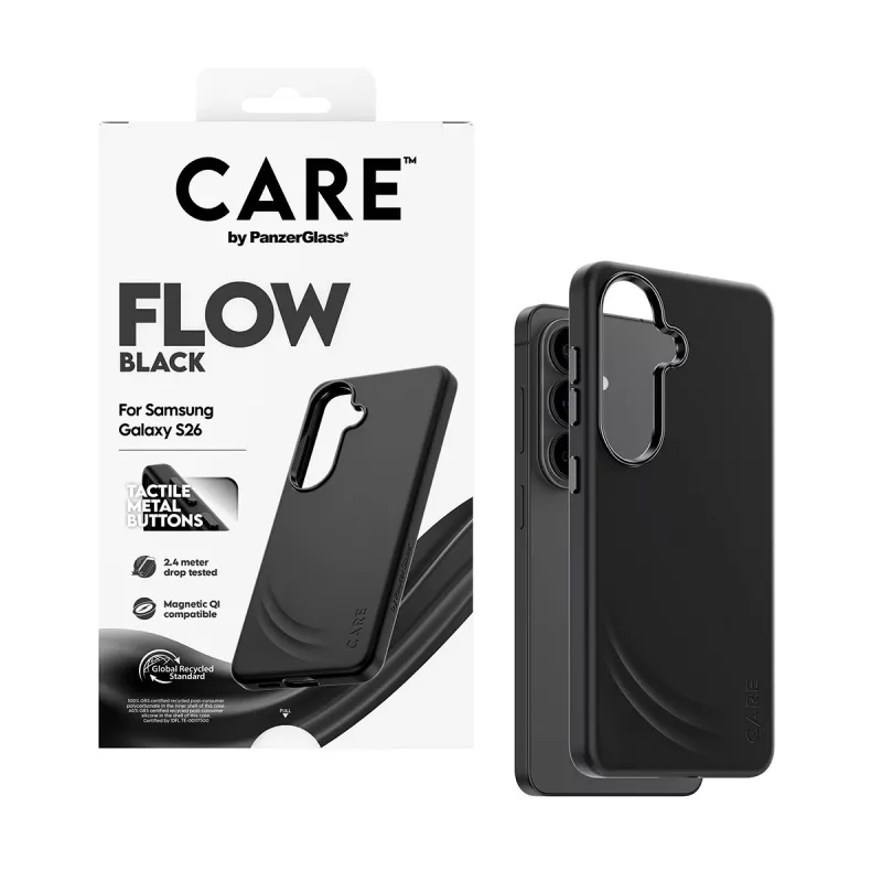 PanzerGlass CARE™ by ® Flow Case negro con Qi Samsung Galaxy S26