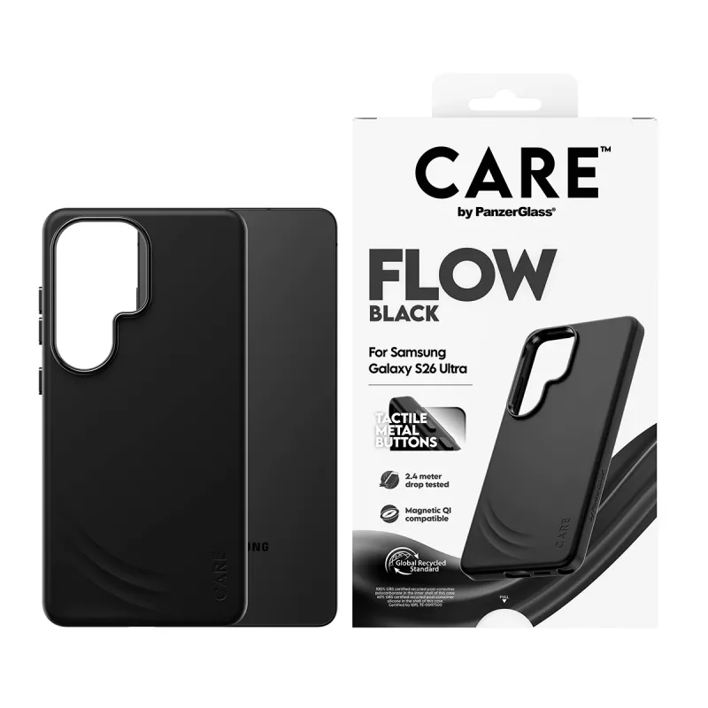 PanzerGlass CARE™ by ® Flow Case negro con Qi Samsung Galaxy S26 Ultra