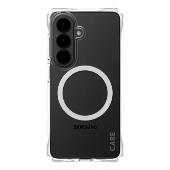 Funda protectora PanzerGlass CARE Samba transparente con Qi blanco para Samsung Galaxy S26