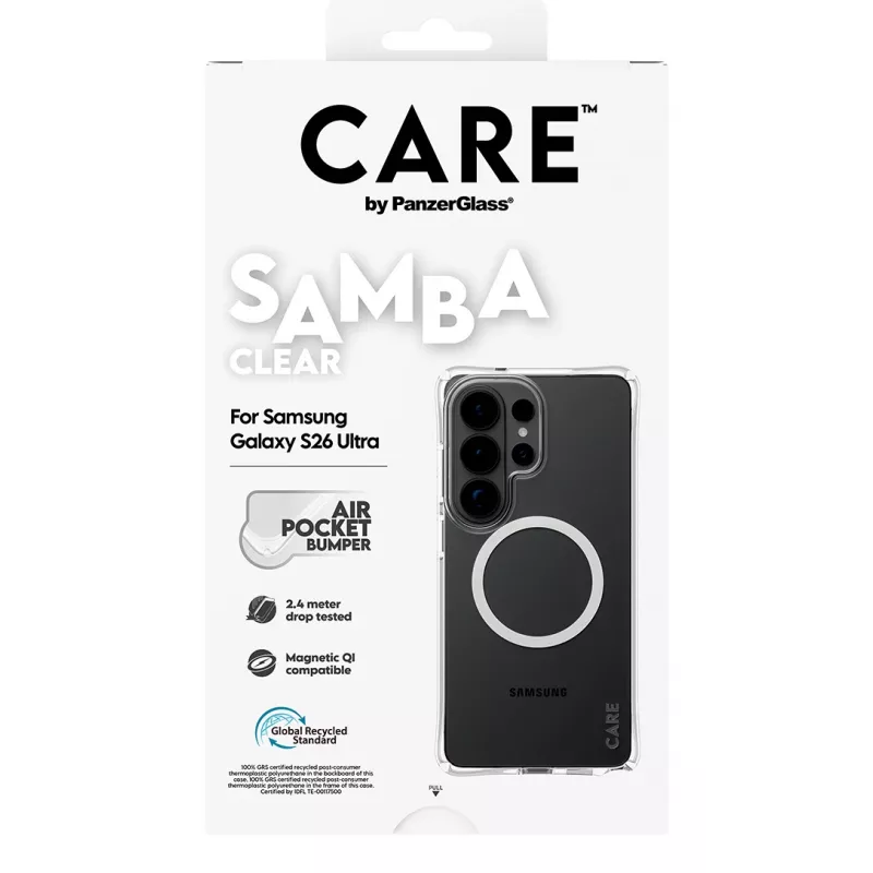 PanzerGlass CARE™ by ® Samba funda transparente con Qi blanco Samsung Galaxy S26 Ultra