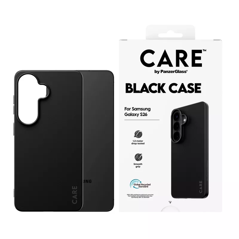 Funda protectora de TPU PanzerGlass CARE™ para Samsung Galaxy S26 – negro