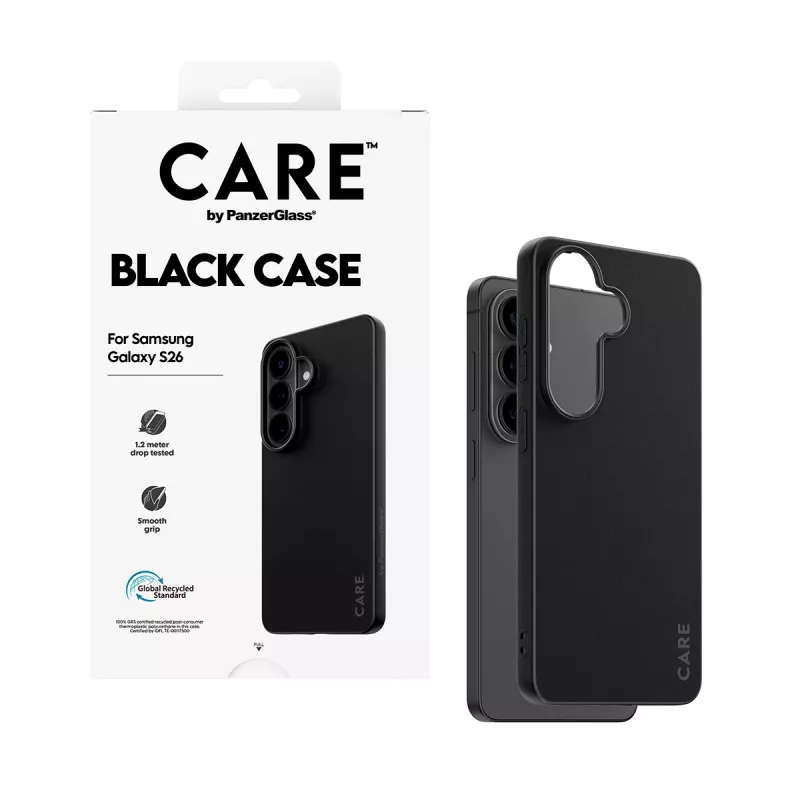 Funda protectora de TPU PanzerGlass CARE™ para Samsung Galaxy S26 – negro
