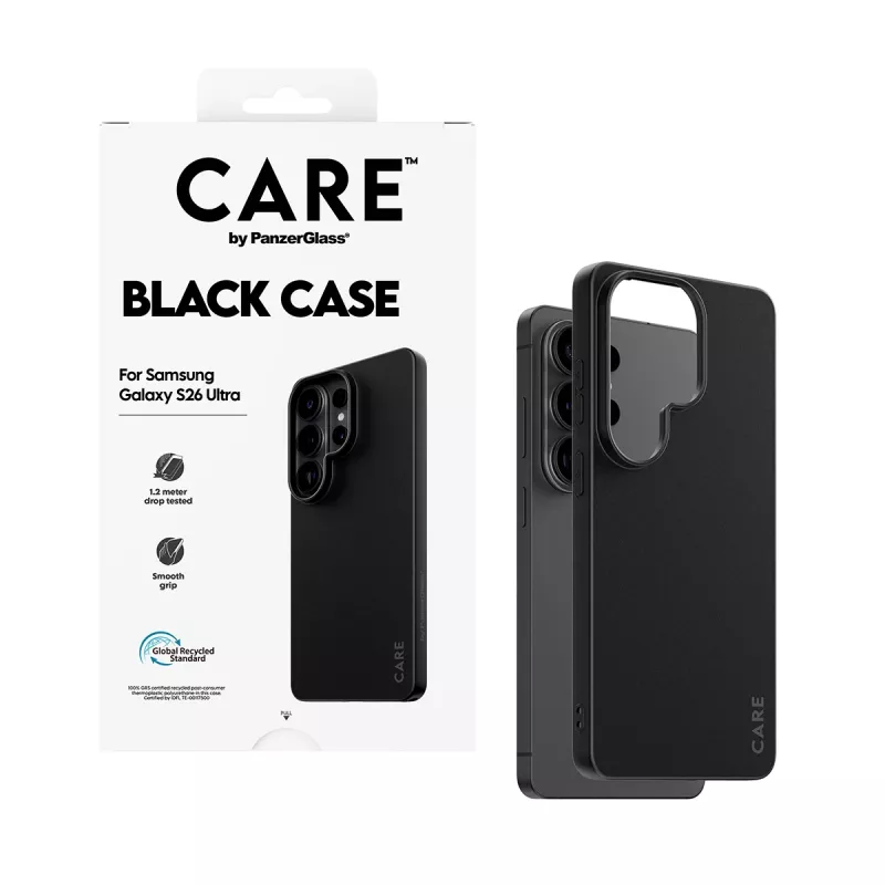 Funda de TPU PanzerGlass CARE™ para Samsung Galaxy S26 Ultra — negro