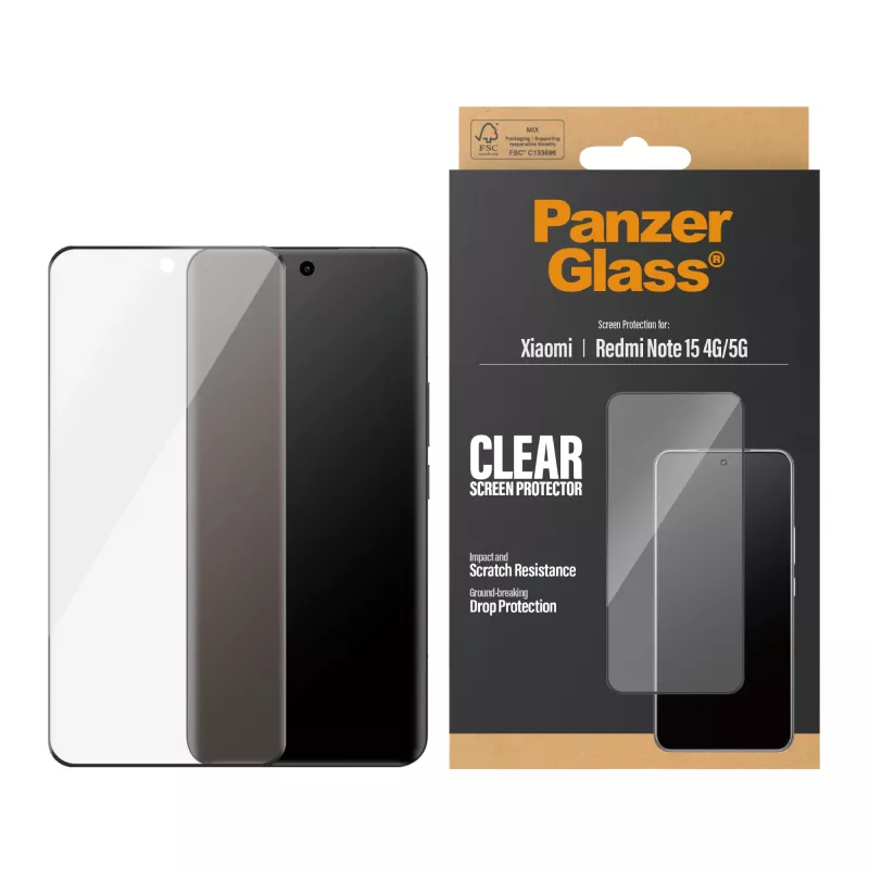 Protector de pantalla PanzerGlass® Xiaomi Redmi Note 15 4G | 5G | Ultra-Wide Fit
